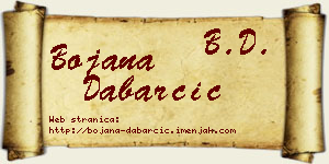 Bojana Dabarčić vizit kartica